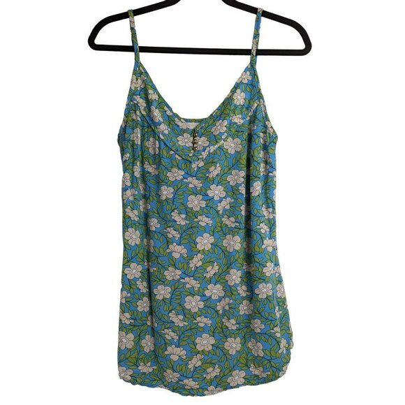 CAbi Tops - CAbi Blue and Green Floral Tank Top
